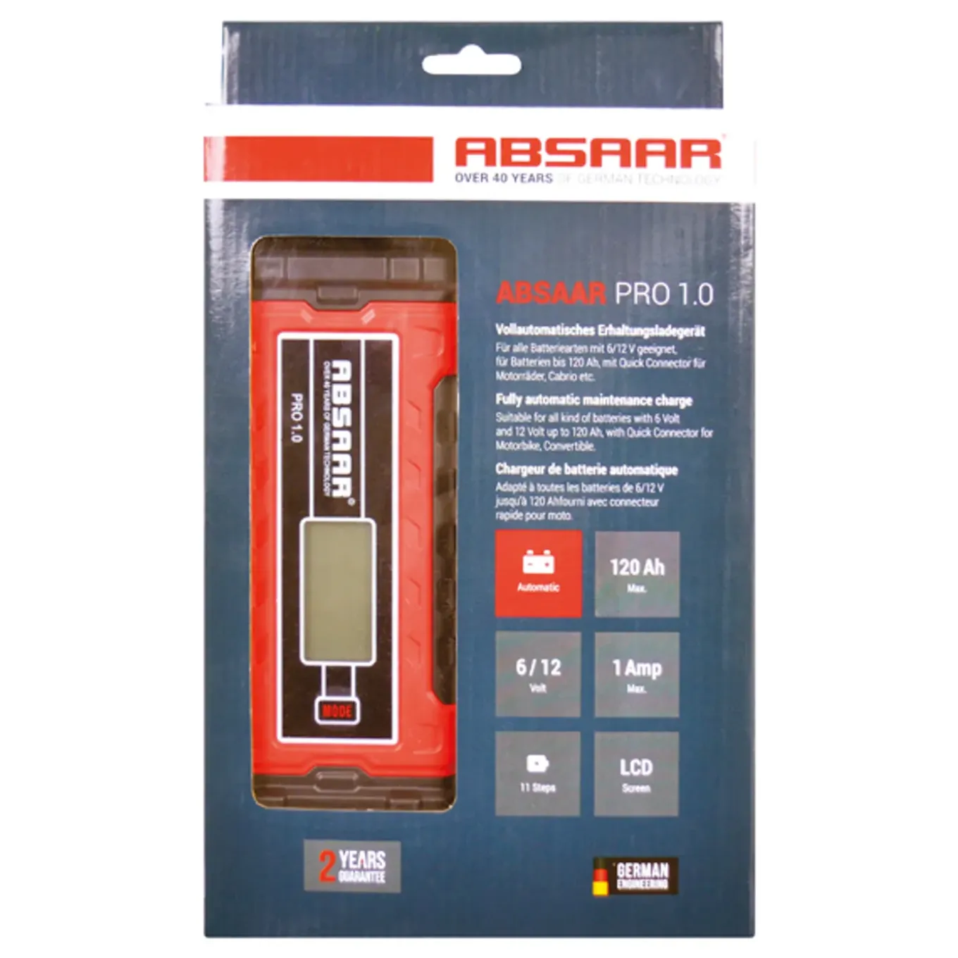 Absaar acculader Pro1.0 1A 6/12V