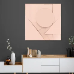 Abstract 3d Ornament 80x80cm Roze