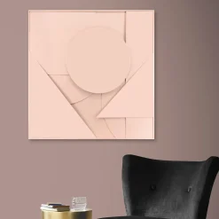 Abstract 3d Ornament 80x80cm Roze
