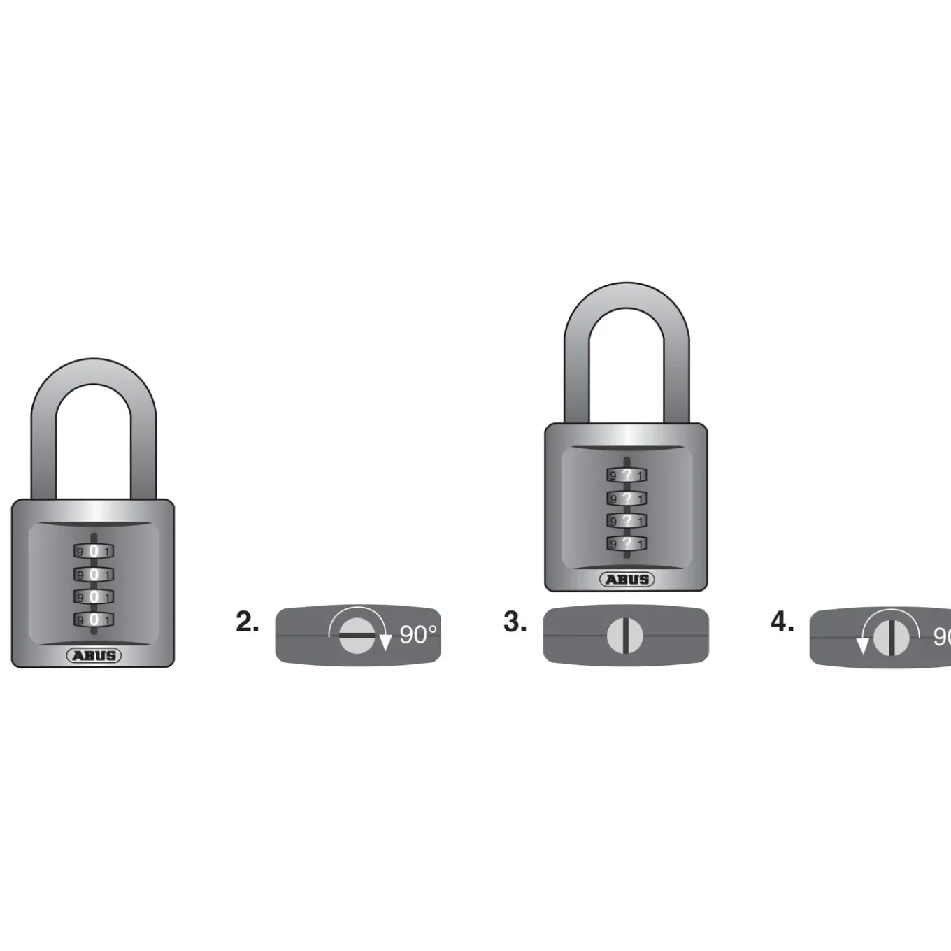 Abus combinatieslot TCZ4/50HB50 - Zamak hoge veiligheid voor buiten lange beugel - Behuizing 50mm beugel 50mm