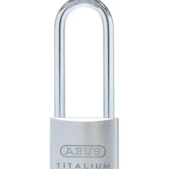 Abus hangslot met sleutel Titalium TKTI46/50HB80 - aluminium lange beugel voor buiten - Behuizing 50 mm, beugel 80 mm
