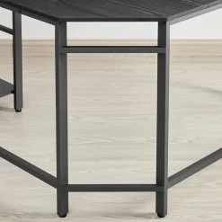ACAZA Hoekbureau - Zwart - 2 Legplanken - 138x76x138 Cm - Industrieel