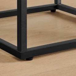 ACAZA Nachtkastje - Nachtkastjes Industrieel - Hout En Gehard Glas - Zwart - Nachtkastje Modern