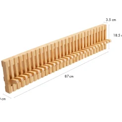 ACAZA Wandkapstok - Kapstok met 28 verstelbare Haken - 87 cm lengte - Bamboe