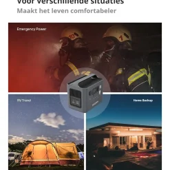 AFERIY - Draagbaar Elektrisch Station - 800w 512wh - Zwart - Lifepo4-batterij - 1 Uur Snelladen