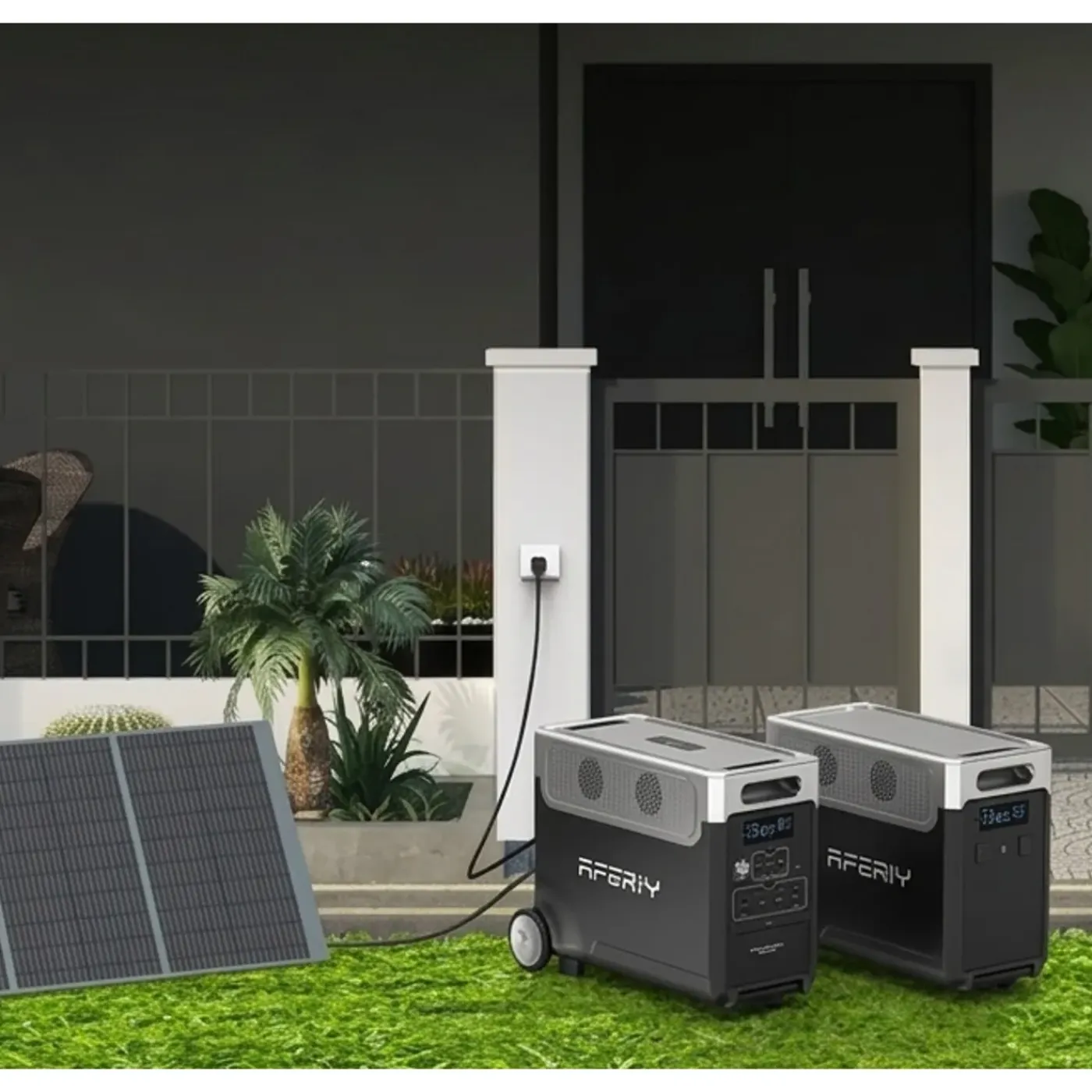 AFERIY - Draagbaar Energiestation - P310 - Zwart - 3600 W - 3840 Wh - 4 Panelen Van 400 W