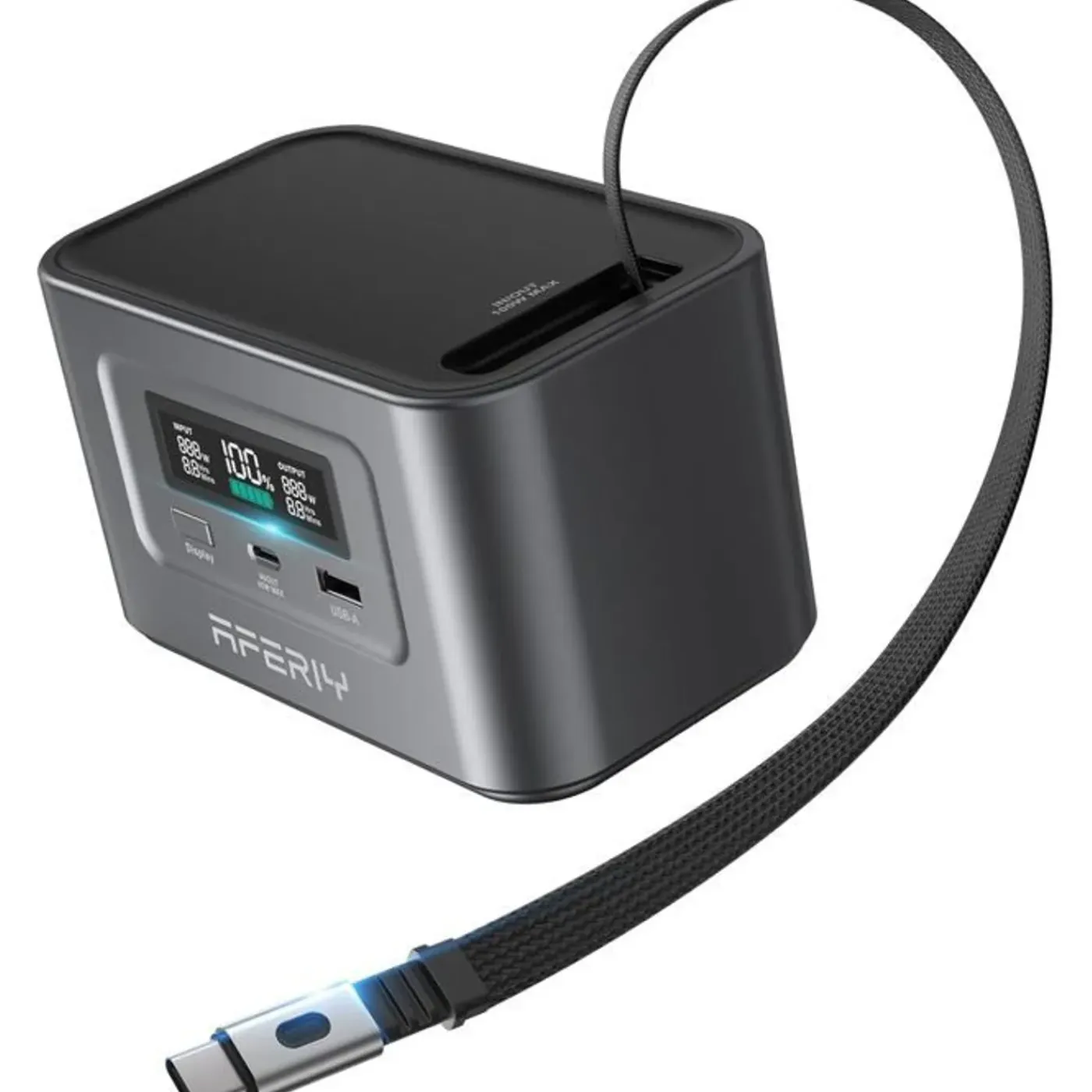 AFERIY - Draagbaar Energiestation - Grijs - 100w 99,2wh - 14,5 X 8,8 X 8,8 Cm