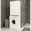 Akord -badkamerkast Voor Wasmachine 2 Deuren-wit-64x30x180