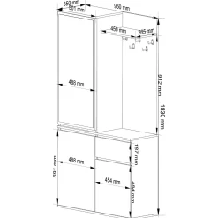 Akord Halmeubel Entro Eiken Craft 95x35x183