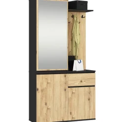 Akord Halmeubel Entro Zwart/eiken Artisan 95x35x183