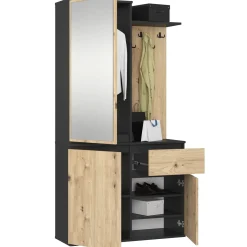 Akord Halmeubel Entro Zwart/eiken Artisan 95x35x183