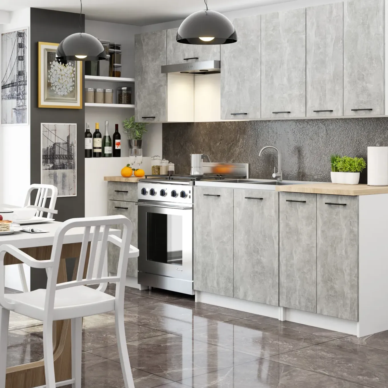 Akord-kast Oliwia-wit/beton-80x30x72