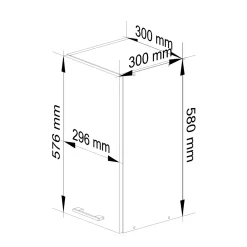 Akord-keukenkast Oliwia-wit/beton-30x30x58