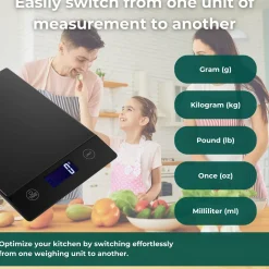 AKSA Home ® Digitale Keukenweegschaal - USB Oplaadbaar - 1gr tot 15kg – Tarra Functie