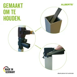 ALBERTS Buisverbinder - XD - 90 Graden - Polyamide - Zwart - 20x20x1,5mm