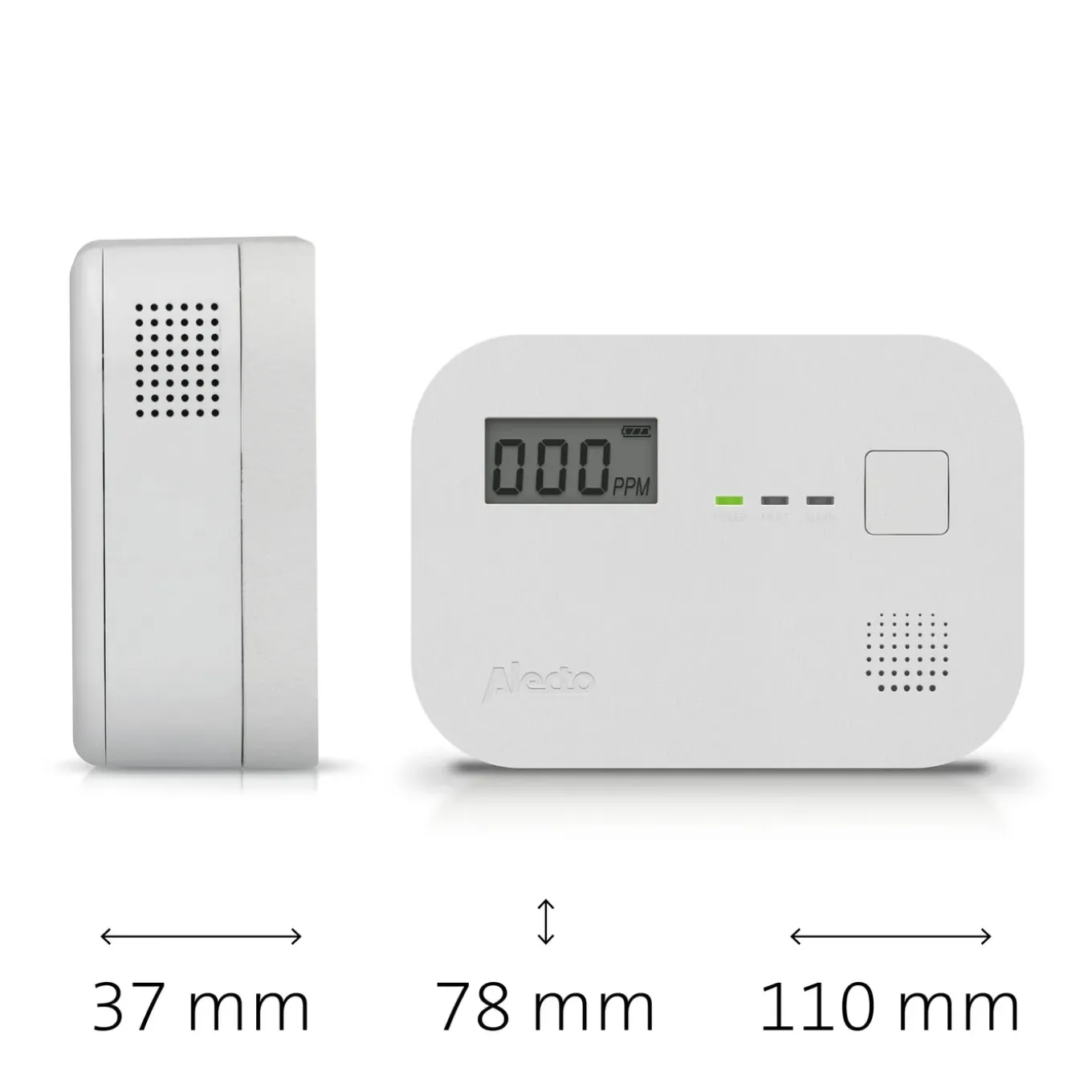 Alecto koolmonoxidemelder COA3920 10 jaar sensor met display wit