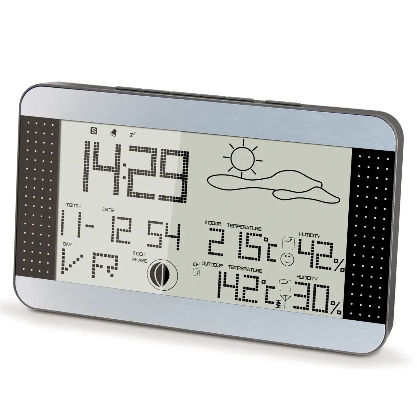 Alecto Weerstation WS-1700 - Draadloze Buitensensor - 7,7" Display - Zilverkleurig