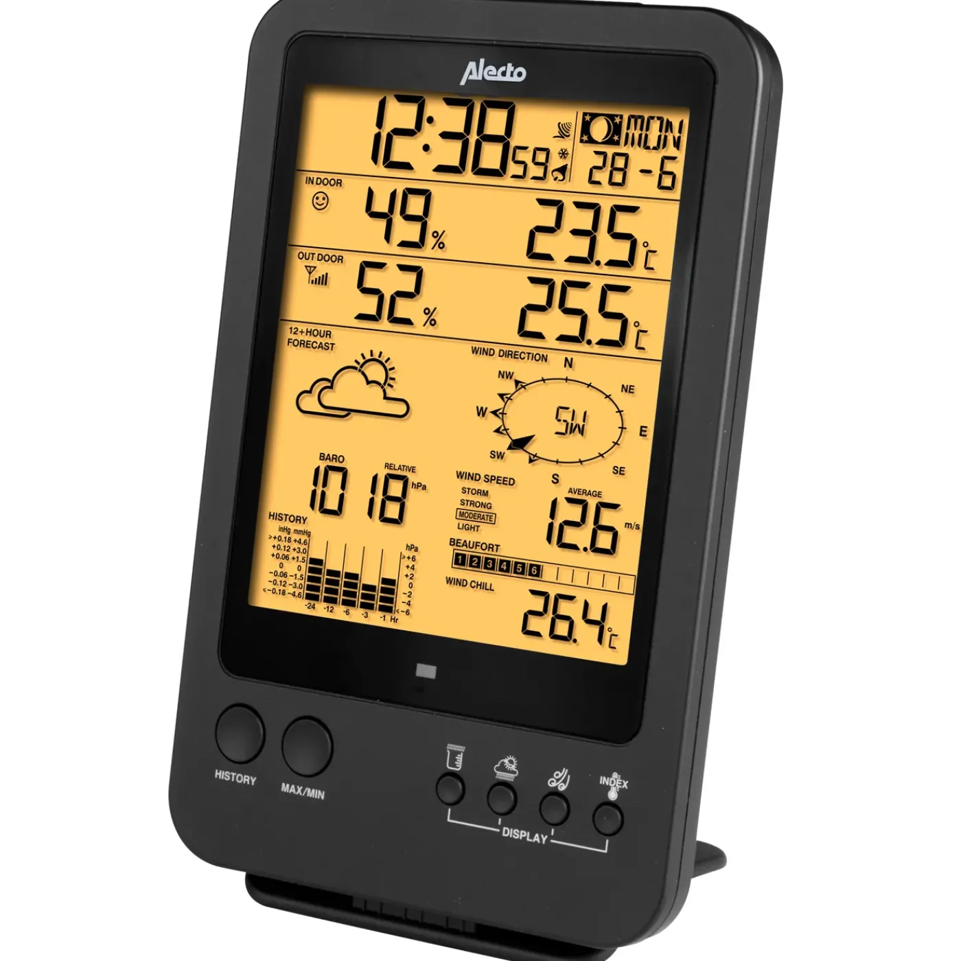Alecto Weerstation WS-4700 - Professioneel - Draadloos - Zwart
