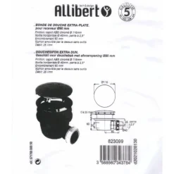Allibert douche afvoerplug extra plat chroom