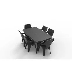 Allibert tuintafel Baltimore kunsthars grafiet 177x100cm