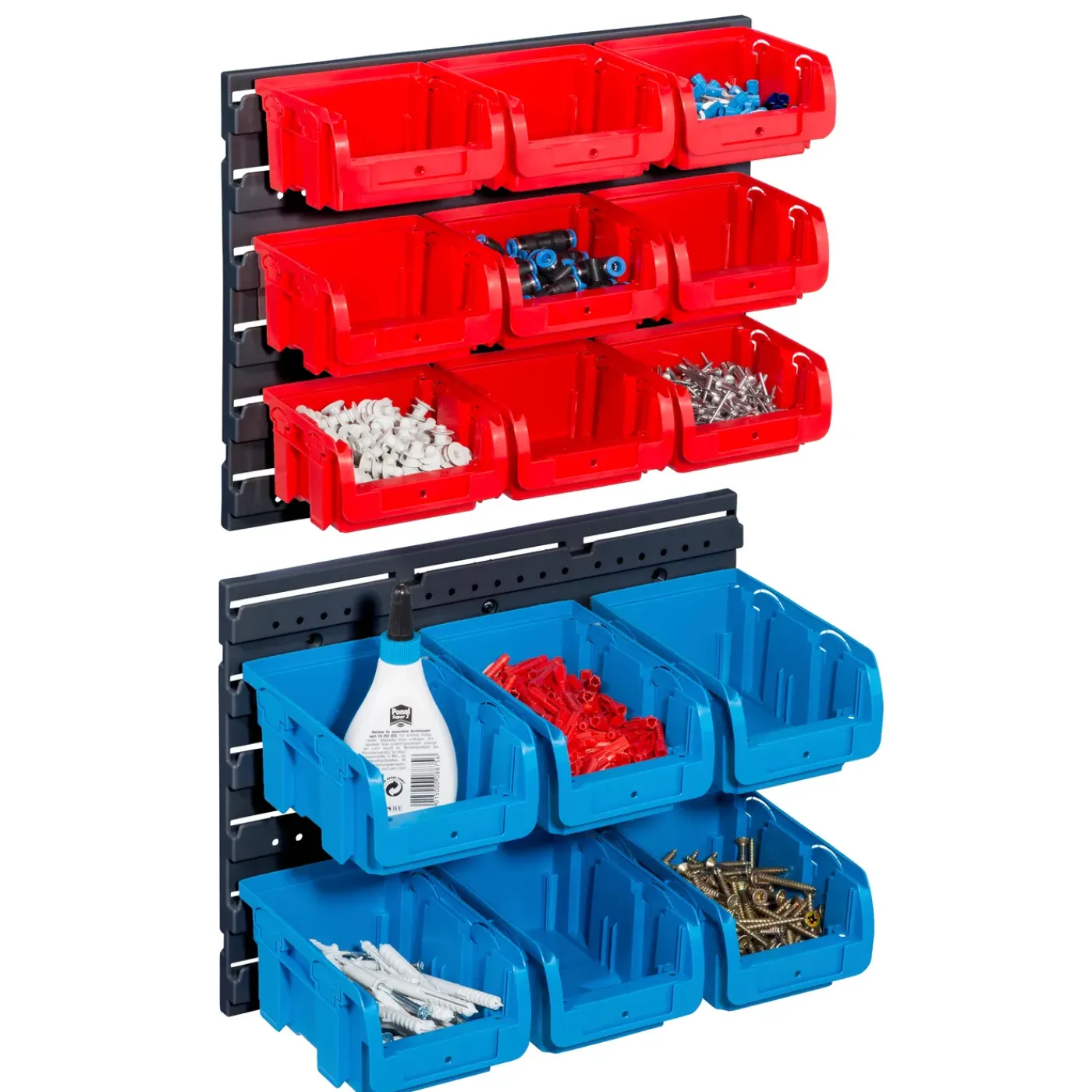 Overig Allit magazijnbak opbergbak ProfiPlus rood blauw 120x385x350mm 15 bakjes
