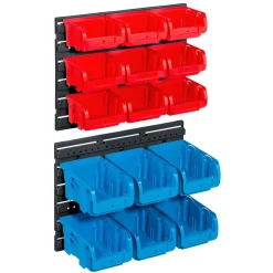 Overig Allit magazijnbak opbergbak ProfiPlus rood blauw 120x385x350mm 15 bakjes