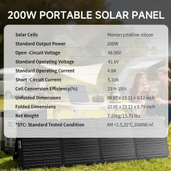 Allpowers - Draagbare Zonnepanelen - SE200 - 200w,ip68,etfe