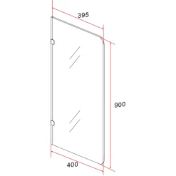 Aloni Urinoir Scheidingswand - Melkglas - 900x400x8 Mm