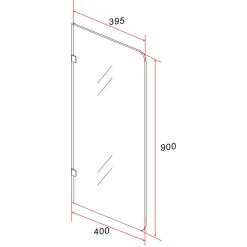 Aloni Urinoir Scheidingswand - Gehard Rookglas - 900x400x8 Mm