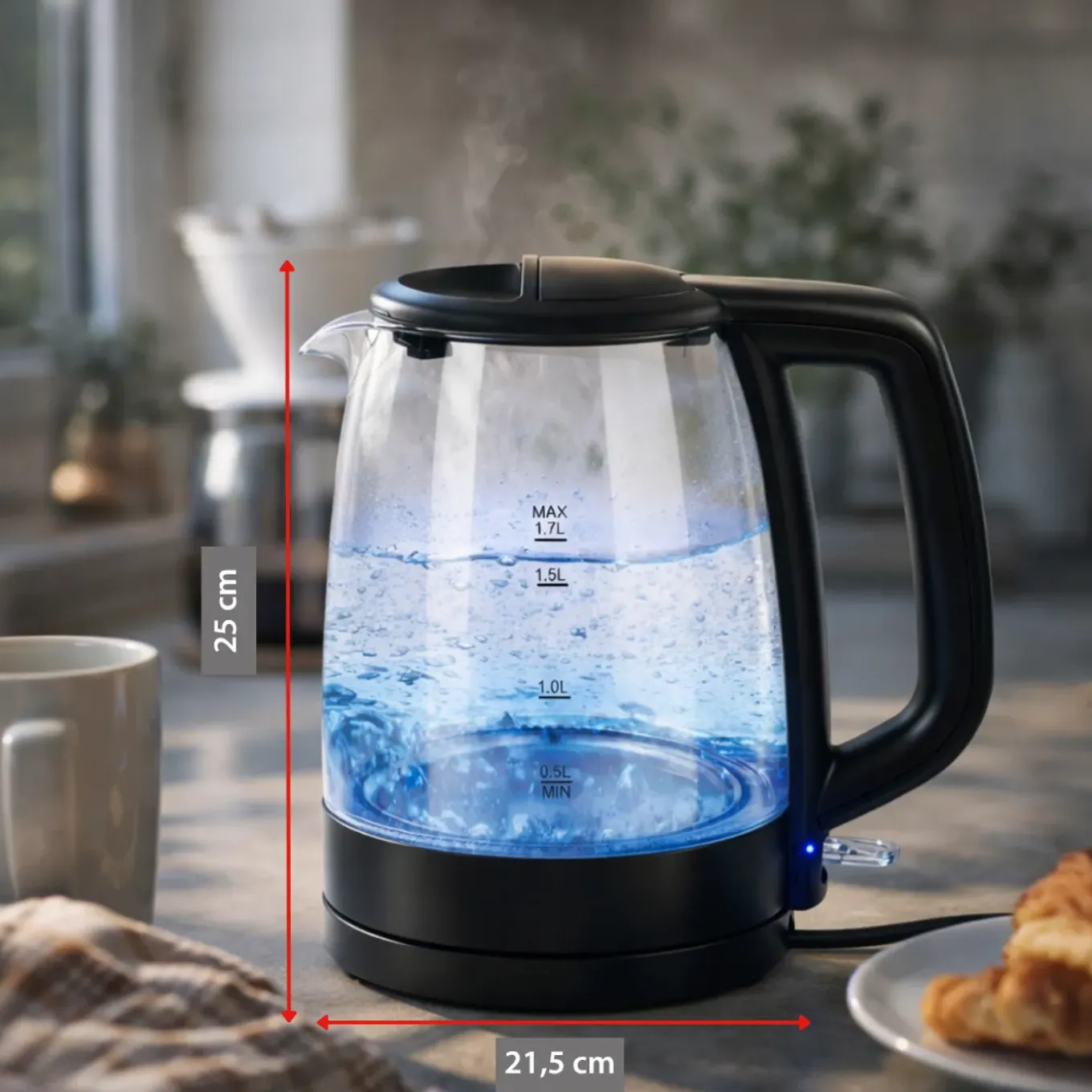 Alpina Waterkoker 1 -7 Liter - Waterkoker Glas 1850-2200w
