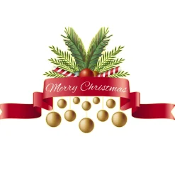 Ambiance Sticker - Muursticker - Kerststicker Lint En Tekst Fijne Kerst - Kerstlintsticke - 90x150cm