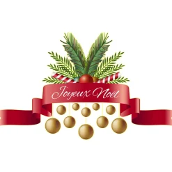 Ambiance Sticker - Muursticker - Kerstlintsticker Vrolijk Kerstmis - 40x65cm