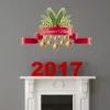Ambiance Sticker - Muursticker - Kerstlintsticker Vrolijk Kerstmis - 70x115cm