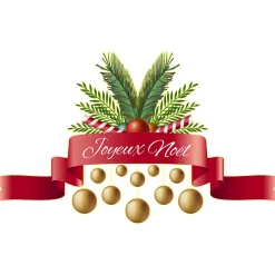 Ambiance Sticker - Muursticker - Kerstlintsticker Vrolijk Kerstmis - 120x195cm