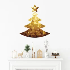 Ambiance Sticker - Muursticker - Origami Kerstboomsticker - 70x80cm