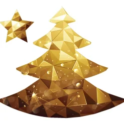 Ambiance Sticker - Muursticker - Origami Kerstboomsticker - 70x80cm