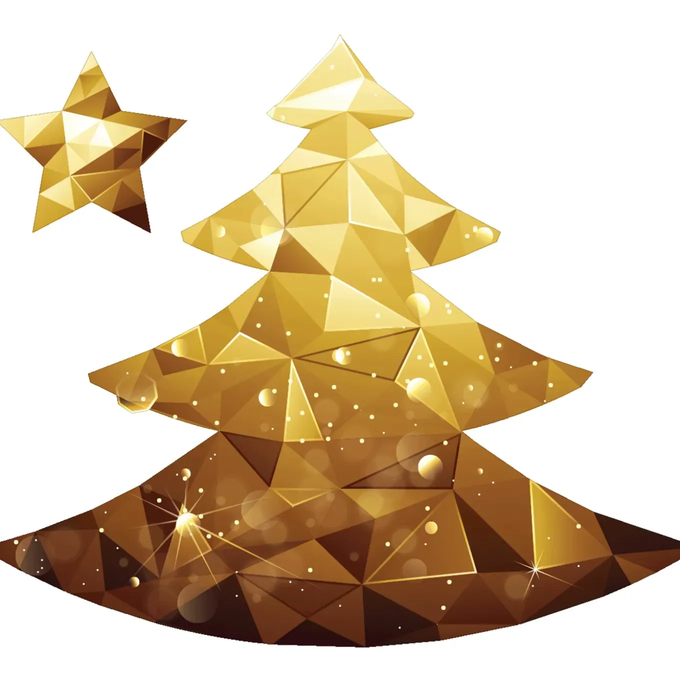 Ambiance Sticker - Muursticker - Origami Kerstboomsticker - 70x80cm