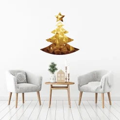 Ambiance Sticker - Muursticker - Origami Kerstboomsticker - 70x80cm