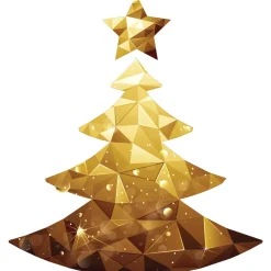 Ambiance Sticker - Muursticker - Origami Kerstboomsticker - 70x80cm
