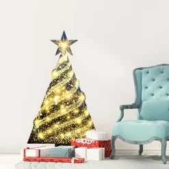 Ambiance Sticker - Muursticker - Glitterende Kerstboomsticker - 195x120cm