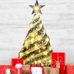 Ambiance Sticker - Muursticker - Glitterende Kerstboomsticker - 195x120cm