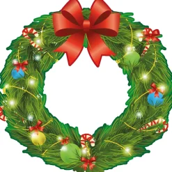 Ambiance Sticker - Muursticker - Kerstkranssticker - 20x20cm