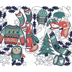 Ambiance Sticker - Muursticker - Kerststickers Wintervossen - Wintervos Kerststickers - 50x60cm
