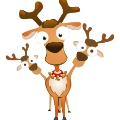 Ambiance Sticker - Muursticker - Kerststicker Ondeugende Rendieren - 80x65cm