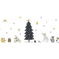 Ambiance Sticker - Muursticker - Kerststickers Scandinavische Dieren - Scandinavische - 165x110cm