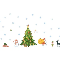 Ambiance Sticker - Muursticker - Scandinavische Kerststickers Uit Lapland - 75x50cm