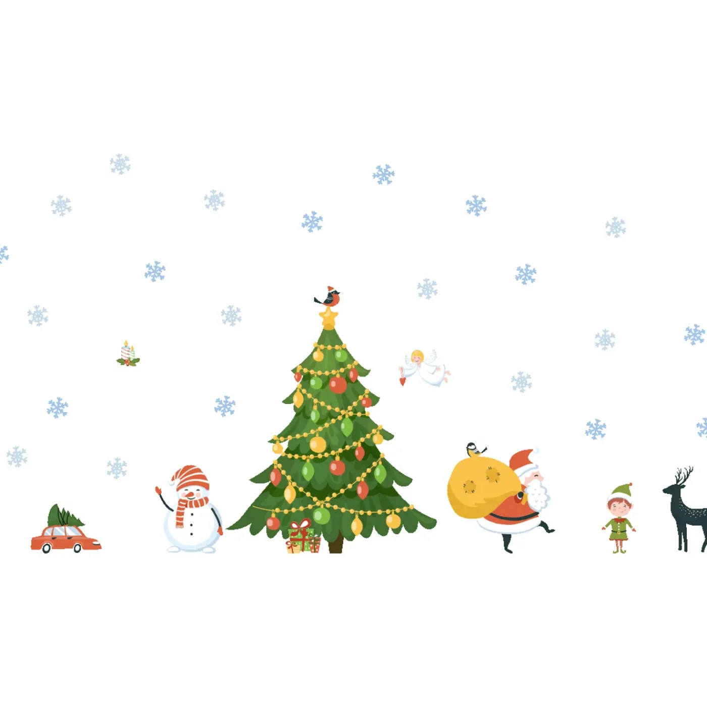 Ambiance Sticker - Muursticker - Scandinavische Kerststickers Uit Lapland - 75x50cm