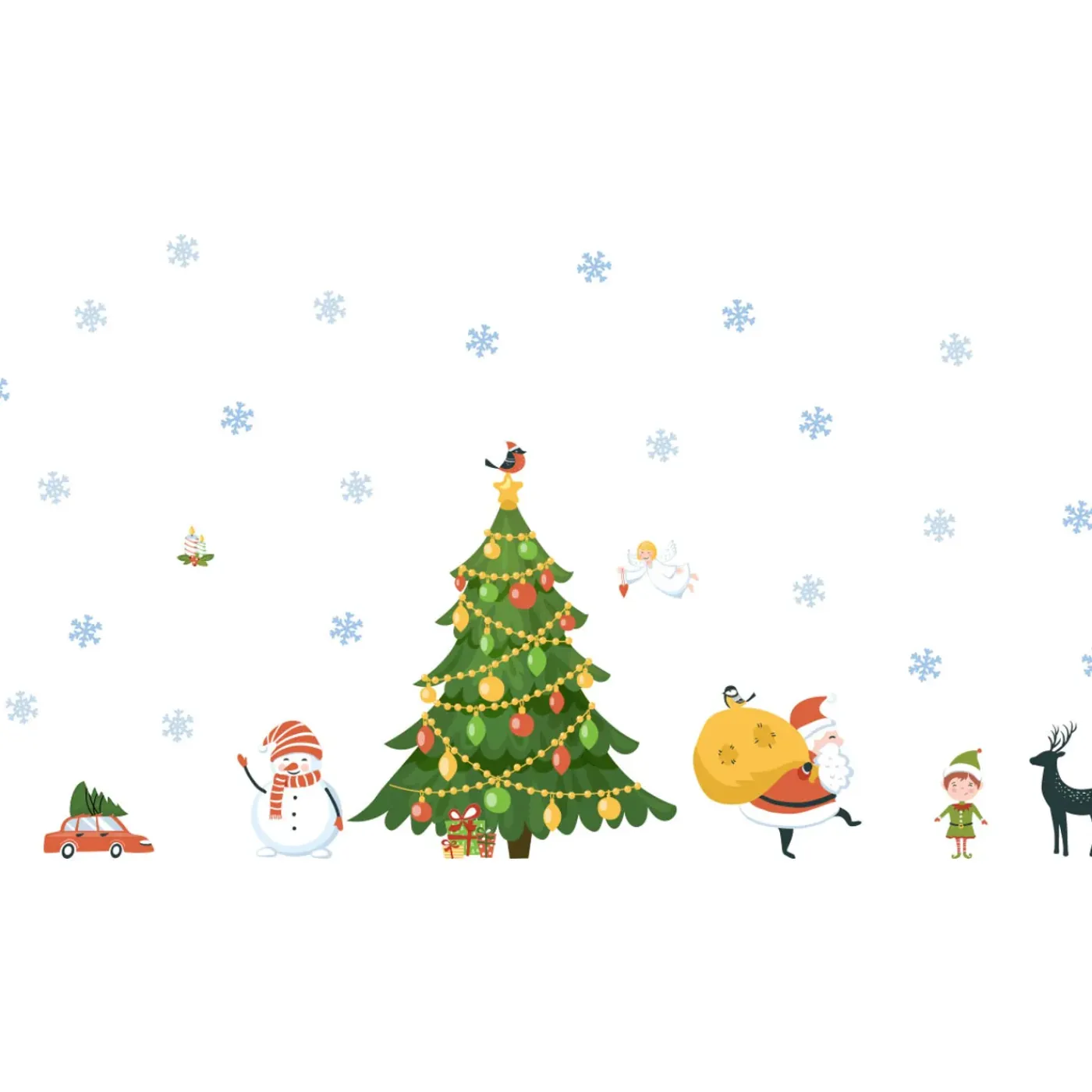 Ambiance Sticker - Muursticker - Scandinavische Kerststickers Uit Lapland - 75x50cm