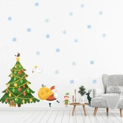 Ambiance Sticker - Muursticker - Scandinavische Kerststickers Uit Lapland - 75x50cm