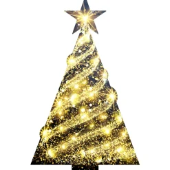 Ambiance Sticker - Muursticker - Glitterende Kerstboomsticker - 115x70cm